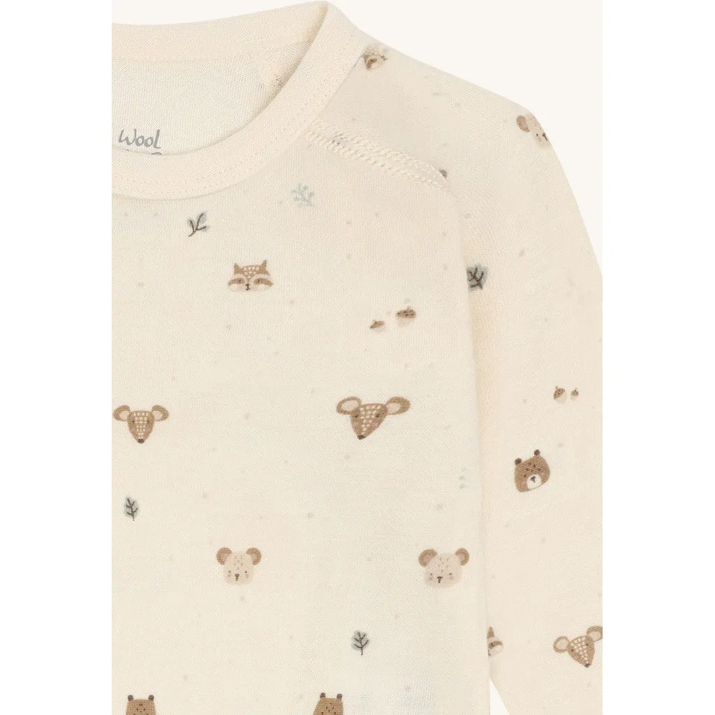 Hust & Claire HCBaloo Wrap slå om-body Off White uld