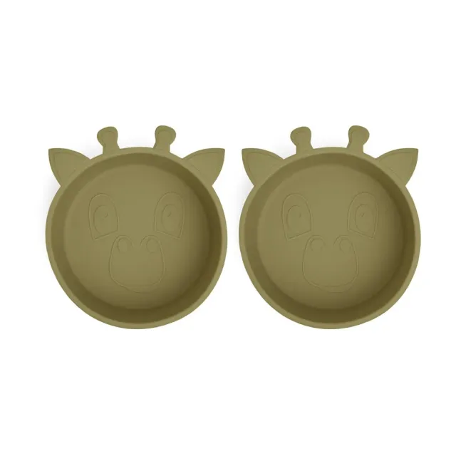nuuroo Alex dyb tallerken 2-pak Olive green silikone