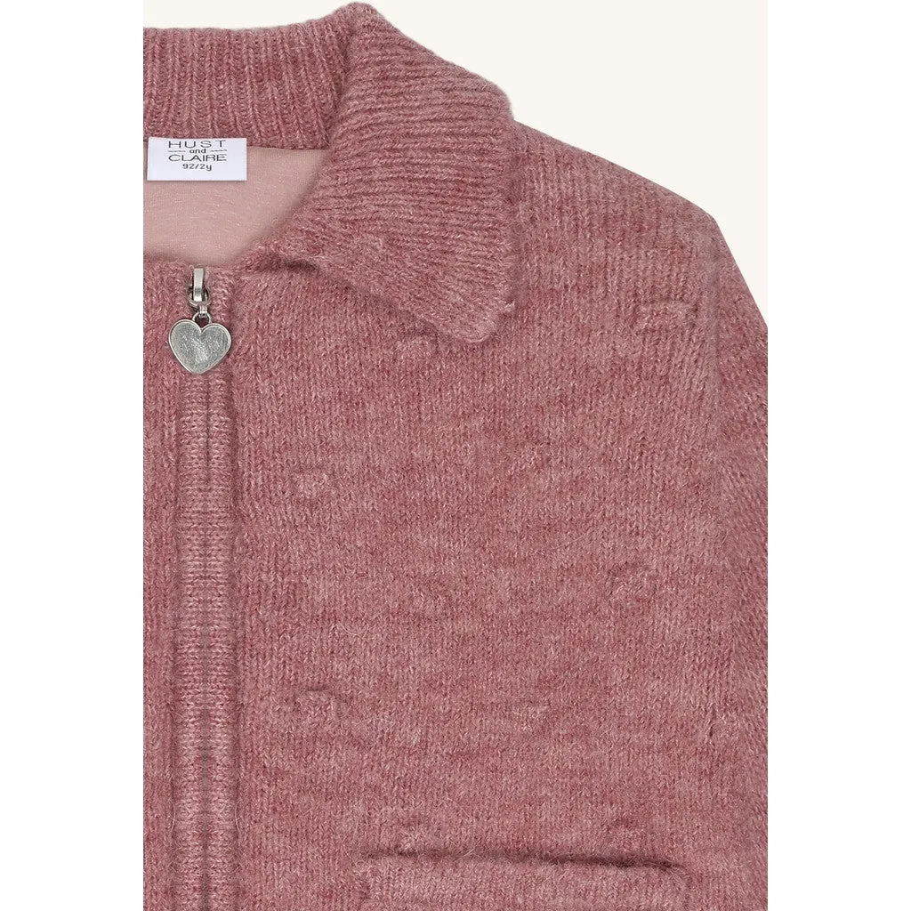 Hust & Claire HCEmi Knit Jacket strikcardigan heather uld