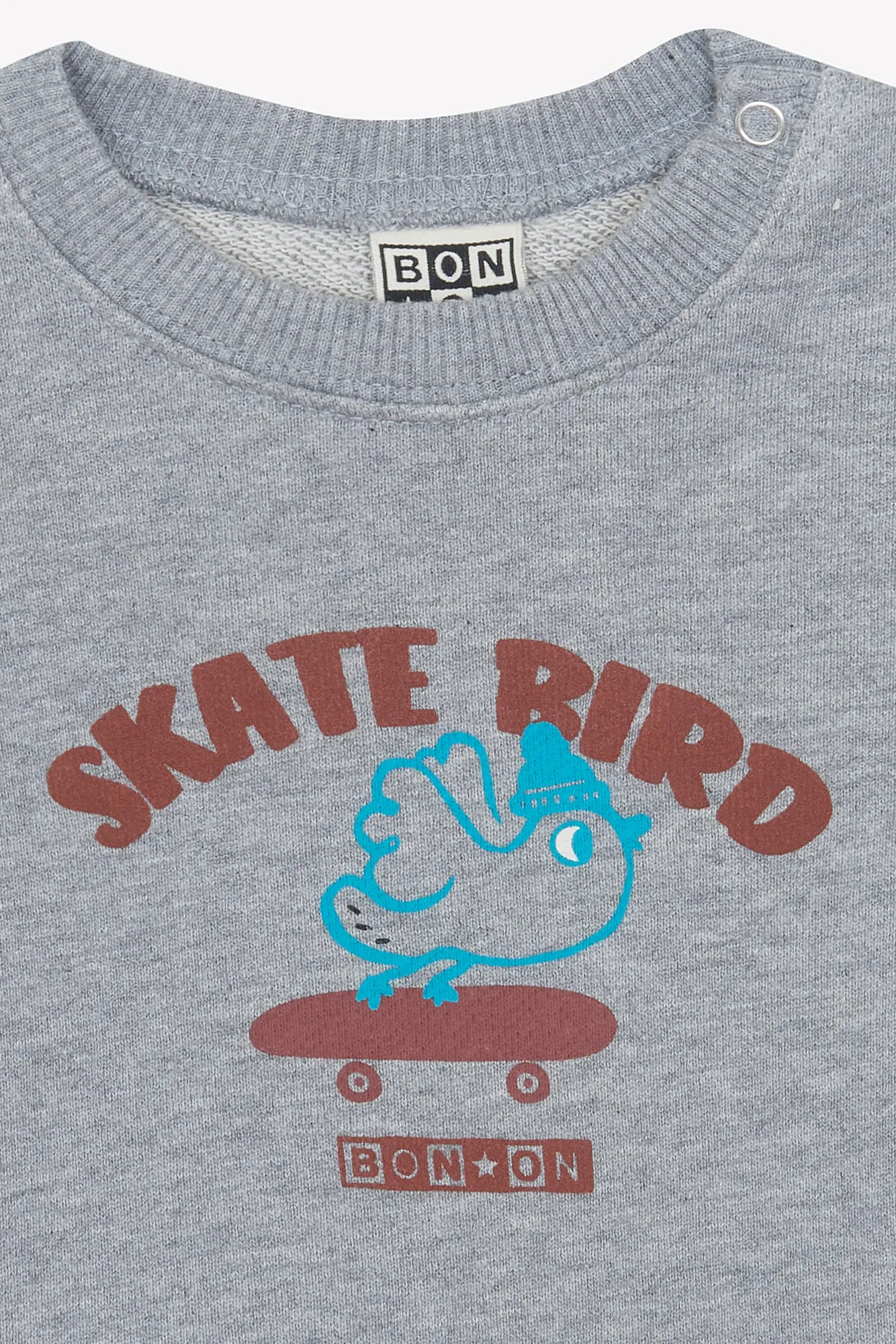 Bonton Smily Skatebird sweatshirt grå bomuld