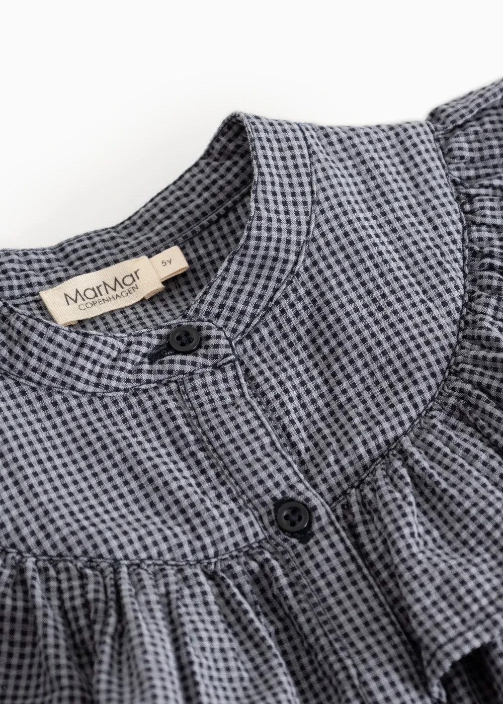 MarMar Dalina kjole Pigeon Blue Check seersucker pige