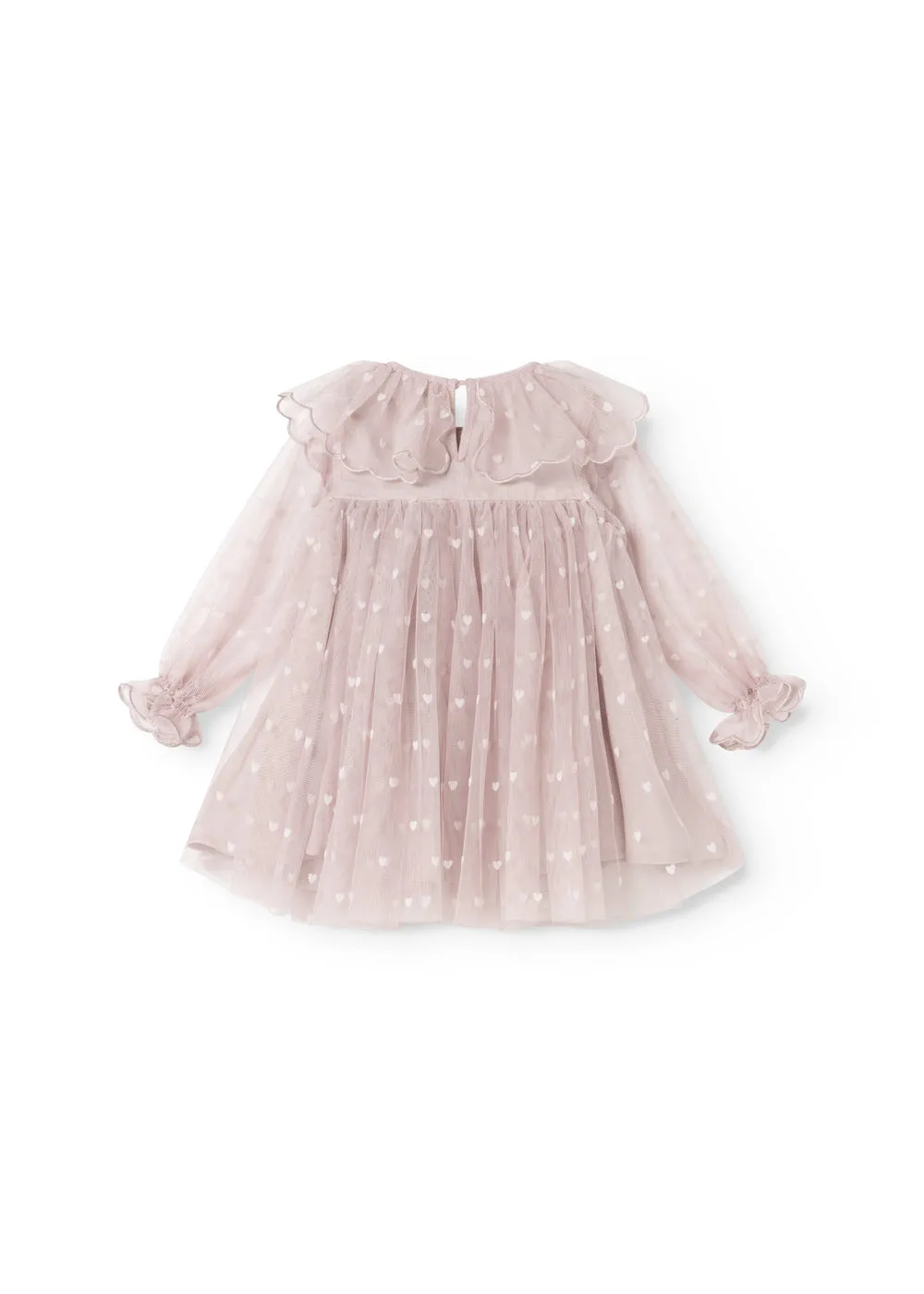 MarMar Dera B kjole Cloud Gray Hearts langærmet tyl