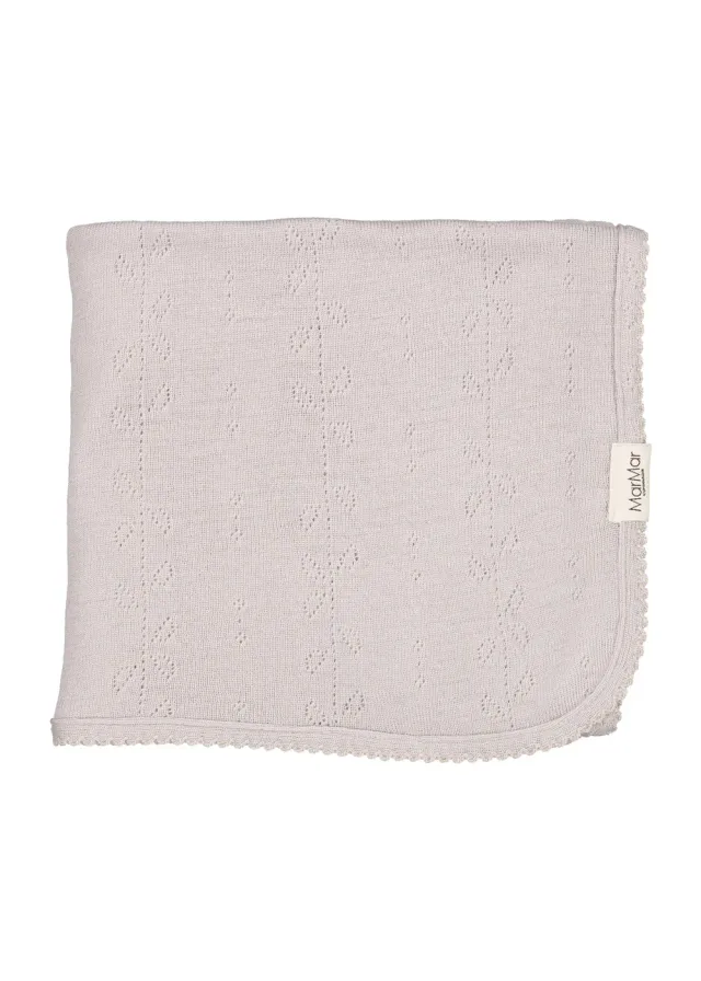 MarMar Jeans Uld Pointelle Alida babytæppe Soft Dove 80x80