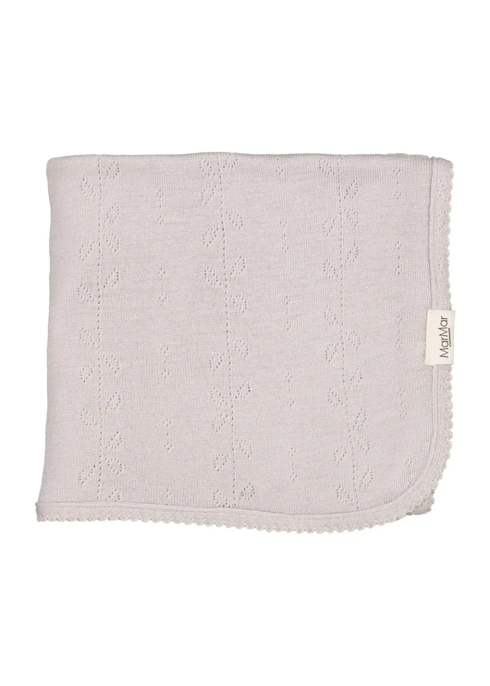MarMar Jeans Uld Pointelle Alida babytæppe Soft Dove 80x80