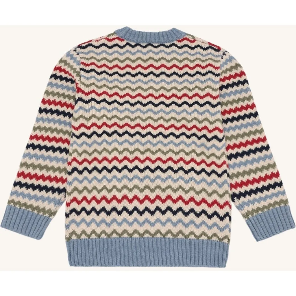 Hust & Claire HCPelle Stripes pullover Sandshell stribet