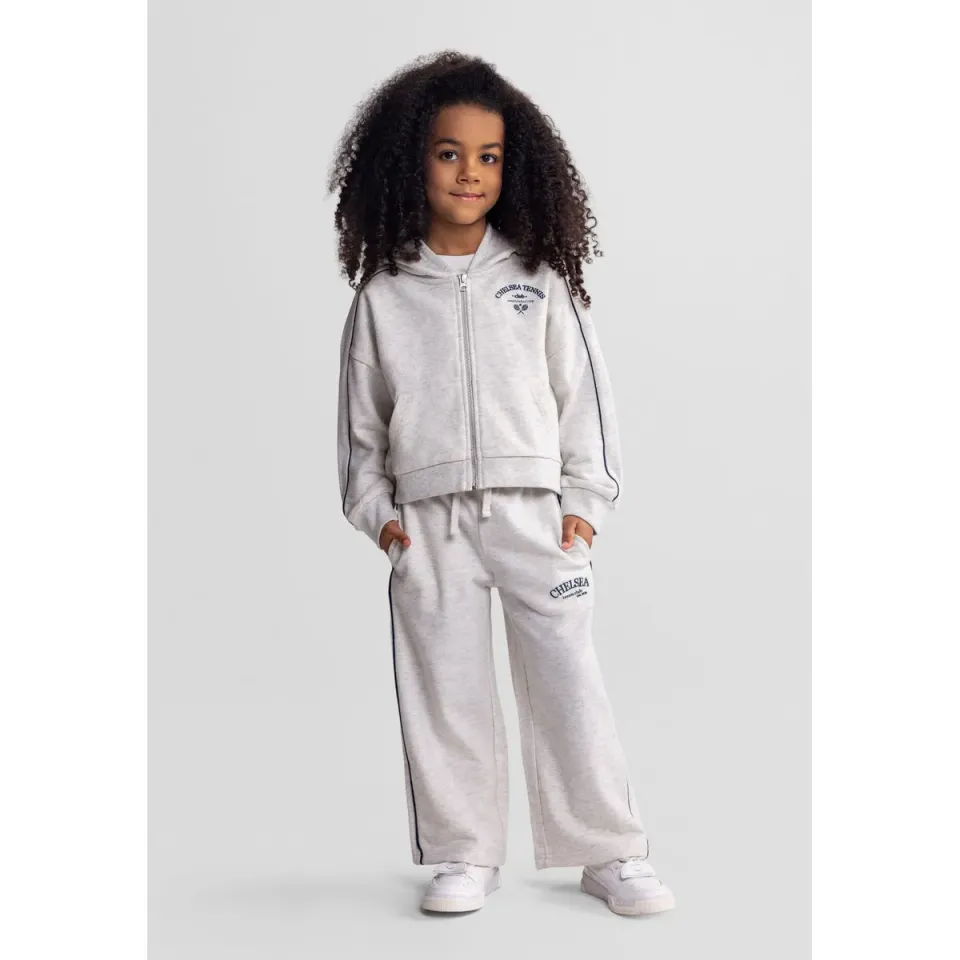 Minoti 44756 joggingdragt til piger gråmeleret fleece