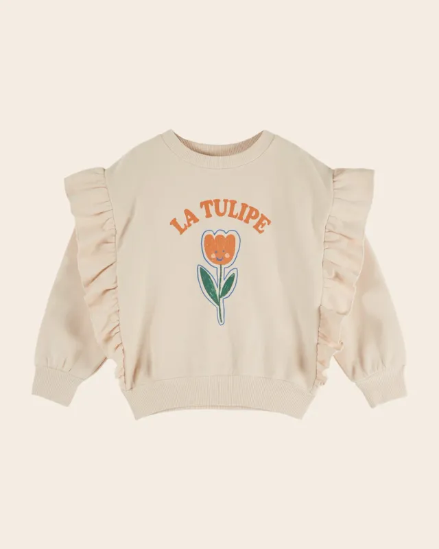 Emile et Ida Volanté Tulipe sweatshirt beige økologisk