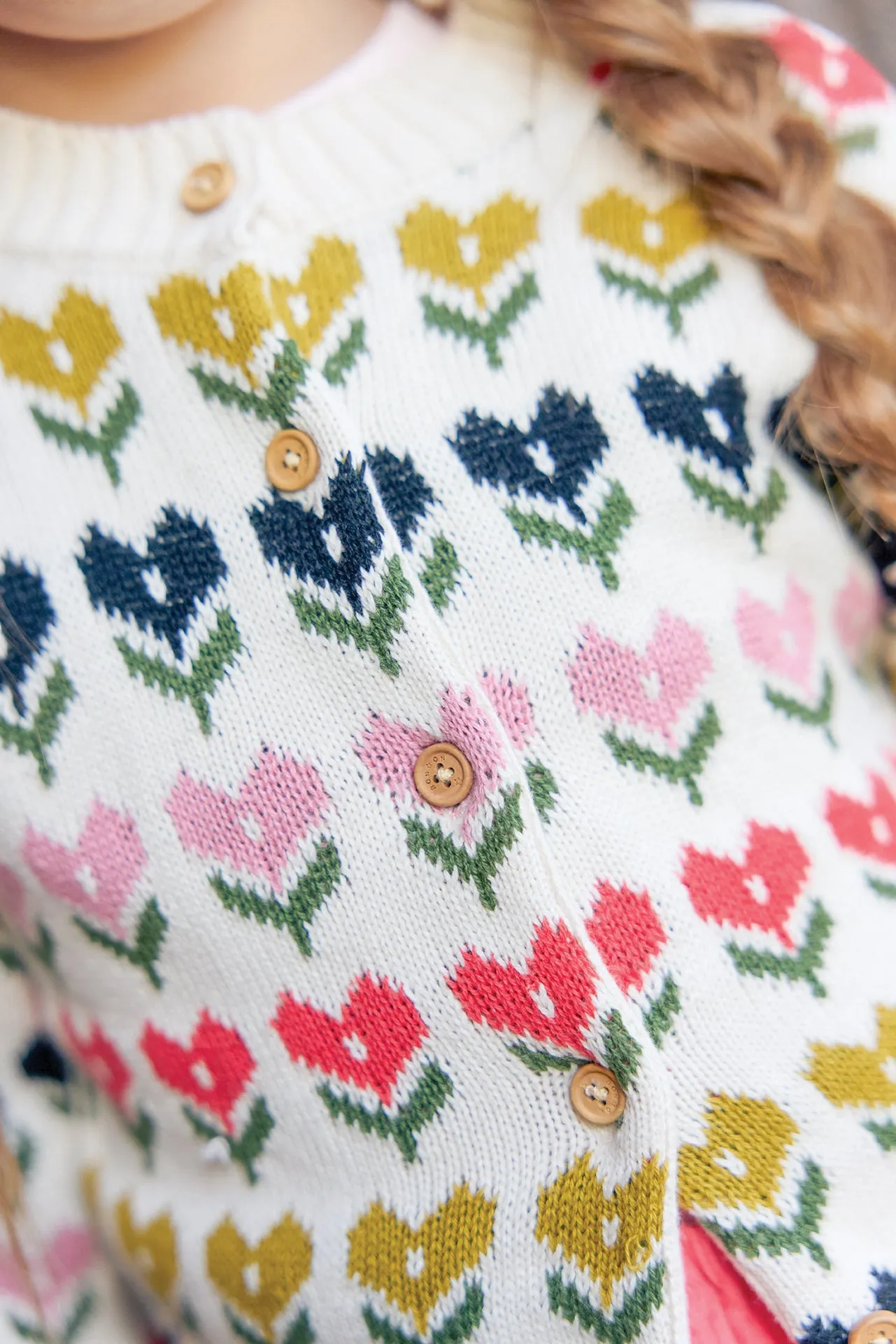 Bonton Maligne Mouton cardigan ecru bomuld