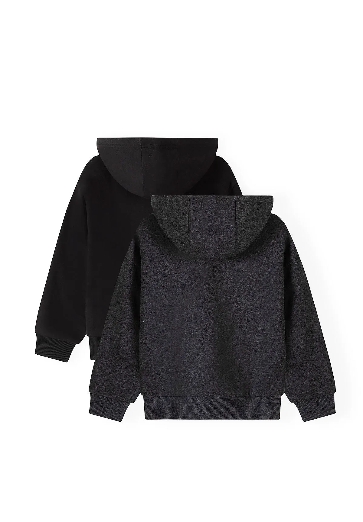 Minoti 45782 hættetrøje sort 2-pak fleece