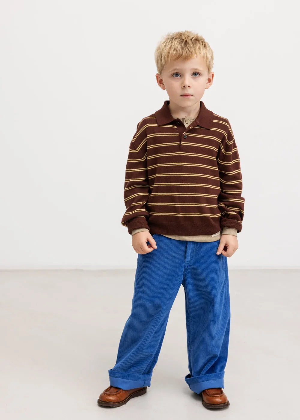 MarMar Teno Polo strikpolo Dark Wheat Stripe stribet
