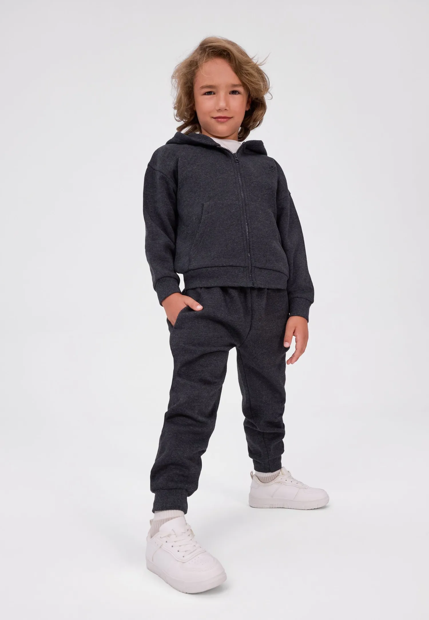 Minoti 45788 sweatset grå lynlås til drenge