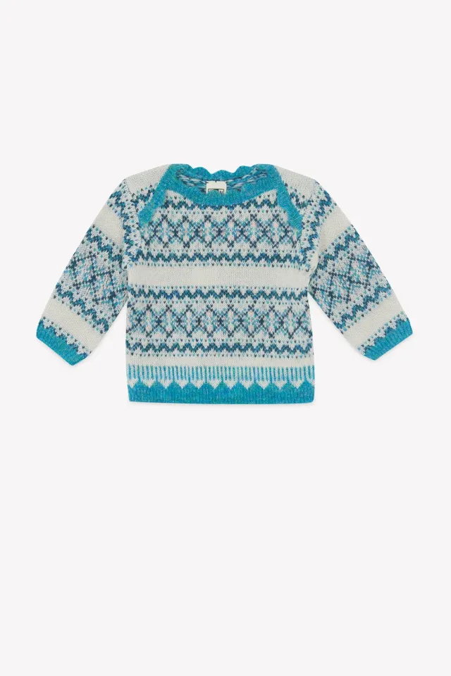 Bonton Mimi Mouton pullover blå blød strik