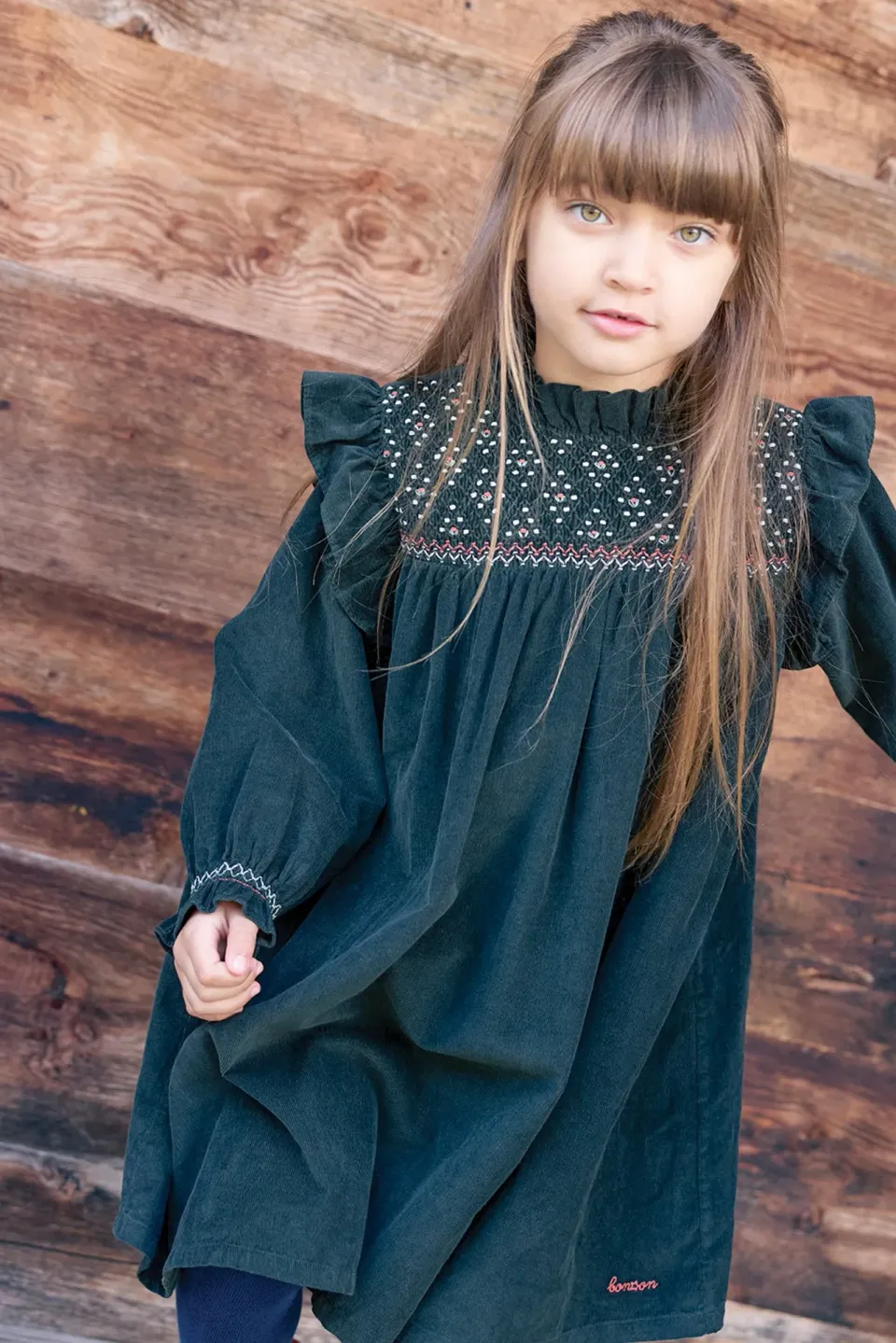 Bonton Babouchka kjole sort broderi