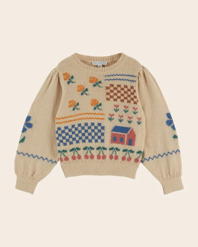 Emile et Ida Maison pullover beige alpakauld