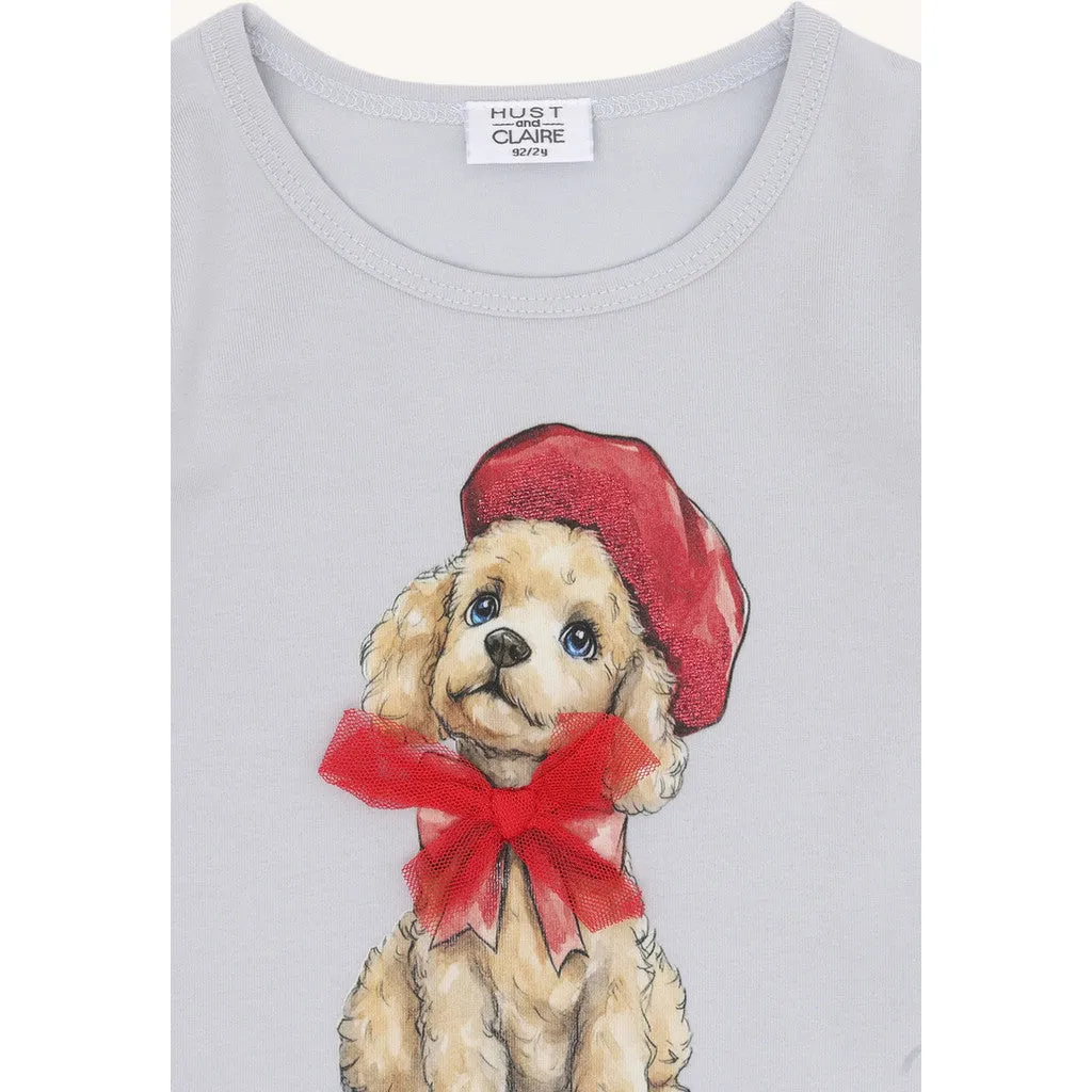 Hust & Claire Alma Poodle T-shirt A Bit Blue langærmet