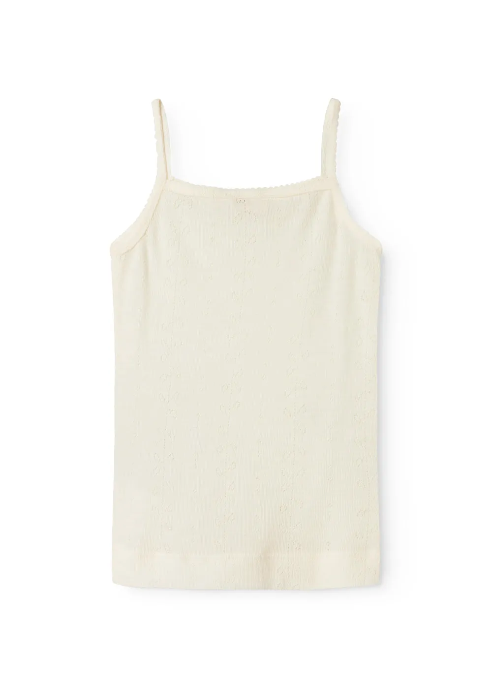 MarMar Copenhagen Strap Vest uldundertrøje Natural pointelle