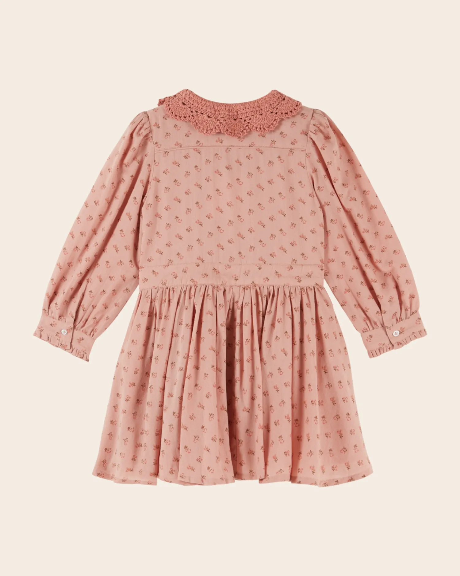 Emile et Ida Col crochet fleuri kjole rosa blomstret
