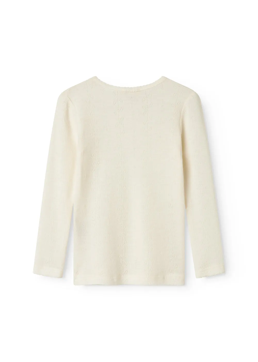 MarMar Tamra uld T-shirt Natural pointelle langærmet