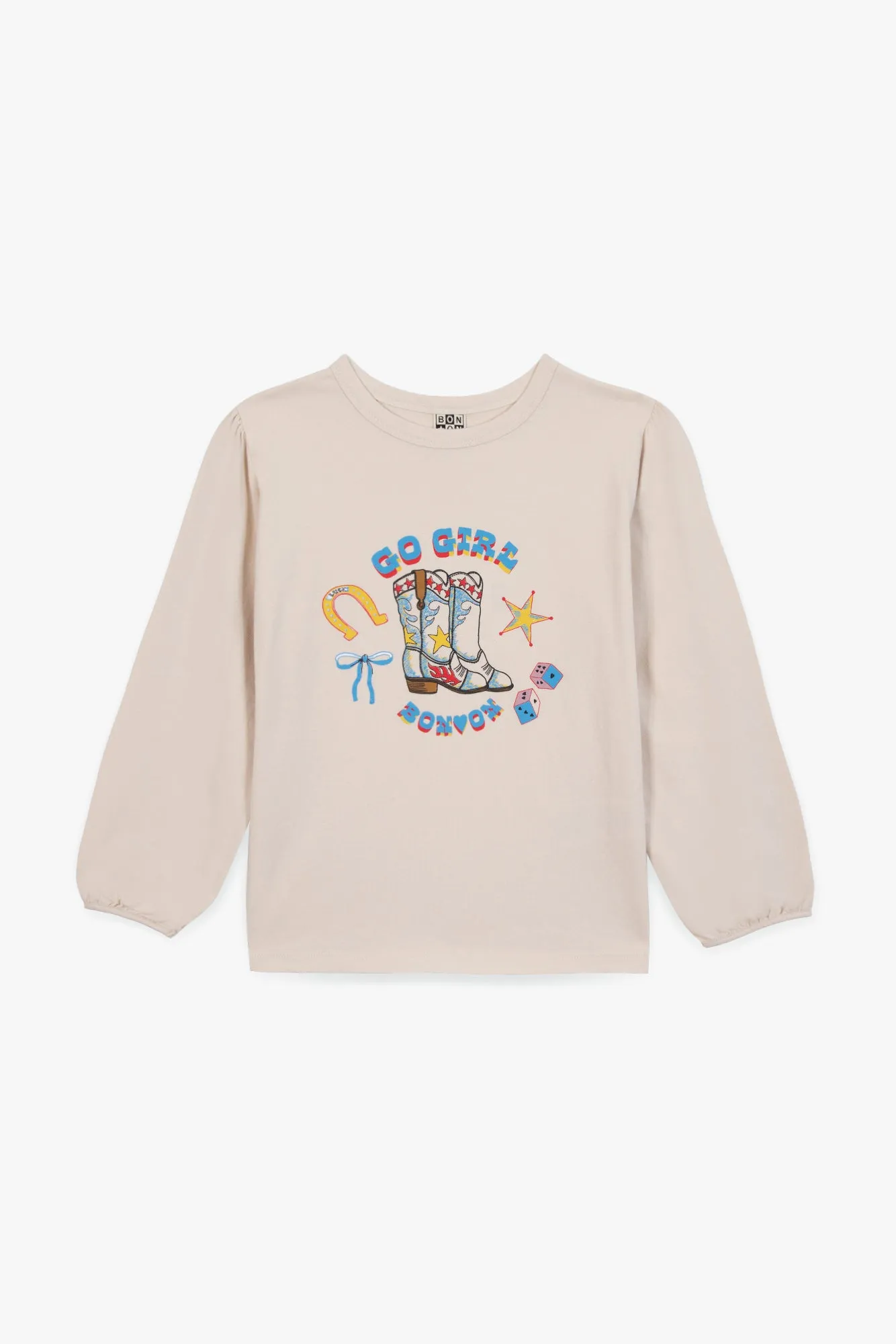 Bonton Titty Go Girl T-shirt cowboy bomuld