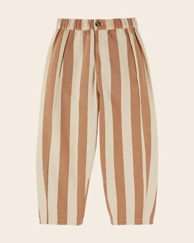 Emile et Ida Rayé bukser beige stribet bomuld