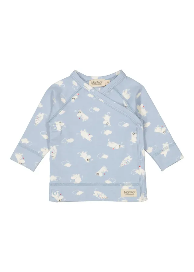 MarMar Tuti Wrap LS bluse Blue Moomin økologisk
