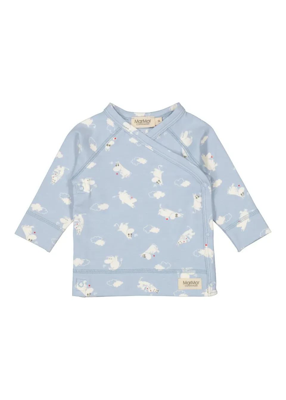 MarMar Tuti Wrap LS bluse Blue Moomin økologisk