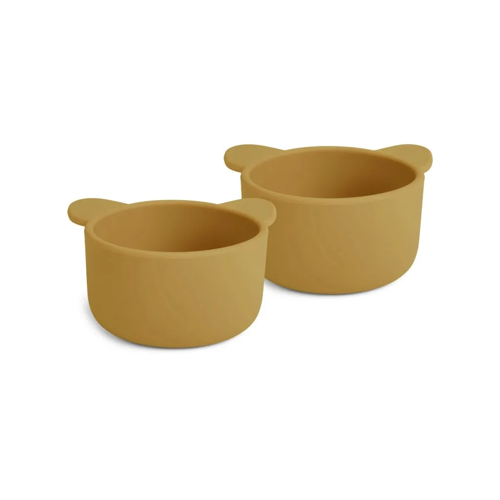 nuuroo snackskål silikone Dusty yellow 2-pak