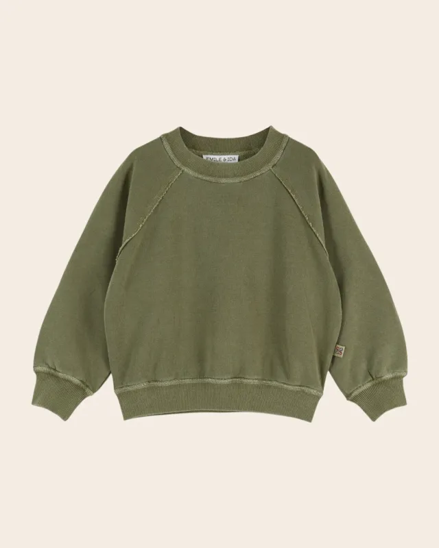 Emile et Ida sweatshirt pistaciegrøn økologisk bomuld