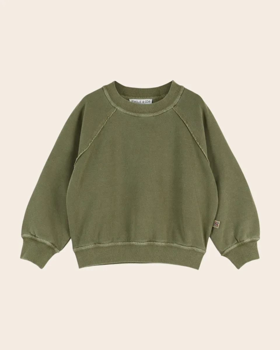 Emile et Ida sweatshirt pistaciegrøn økologisk bomuld