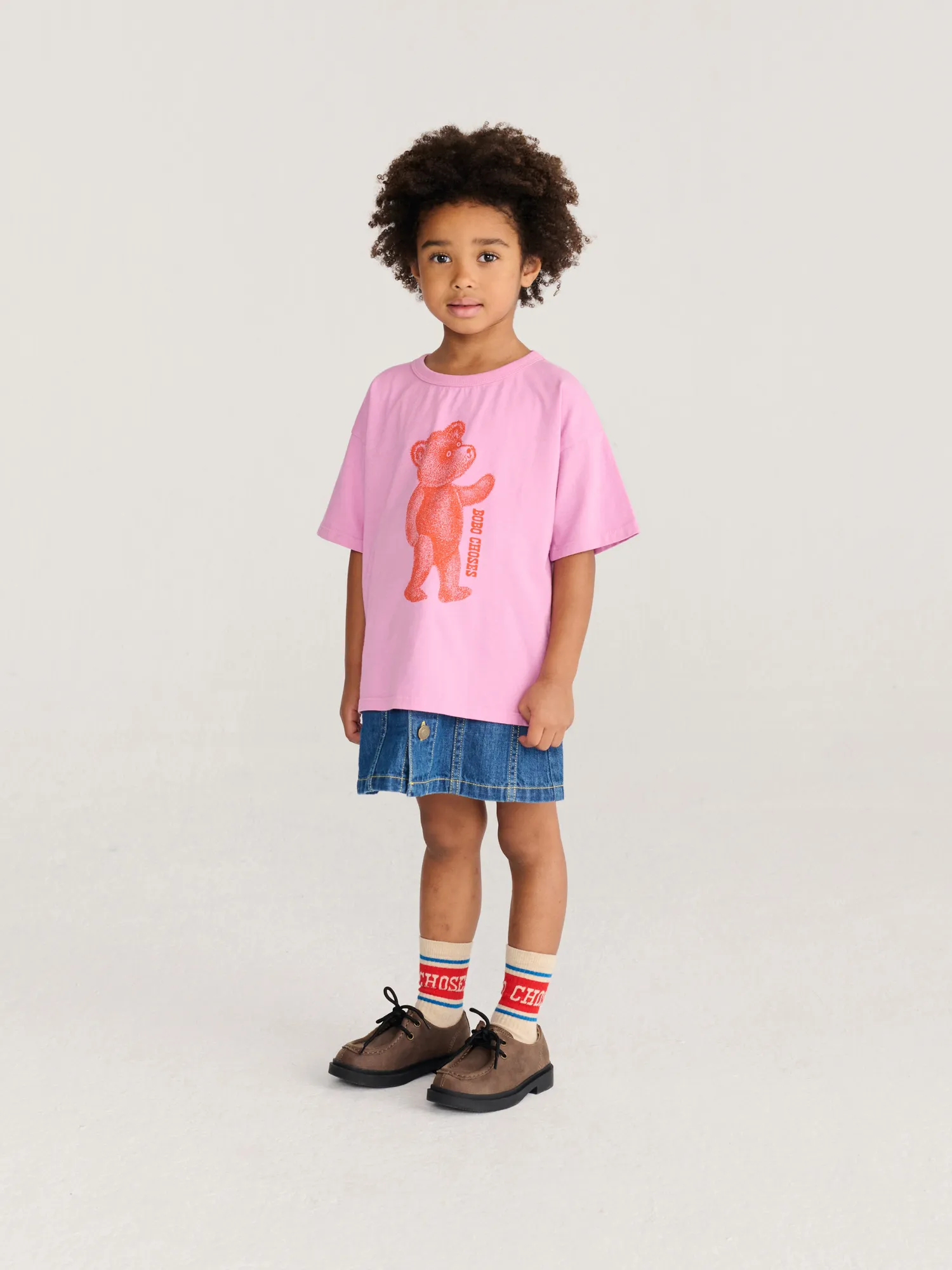 Bobo Choses Softpaw Monster t-shirt lyserød økologisk bomuld