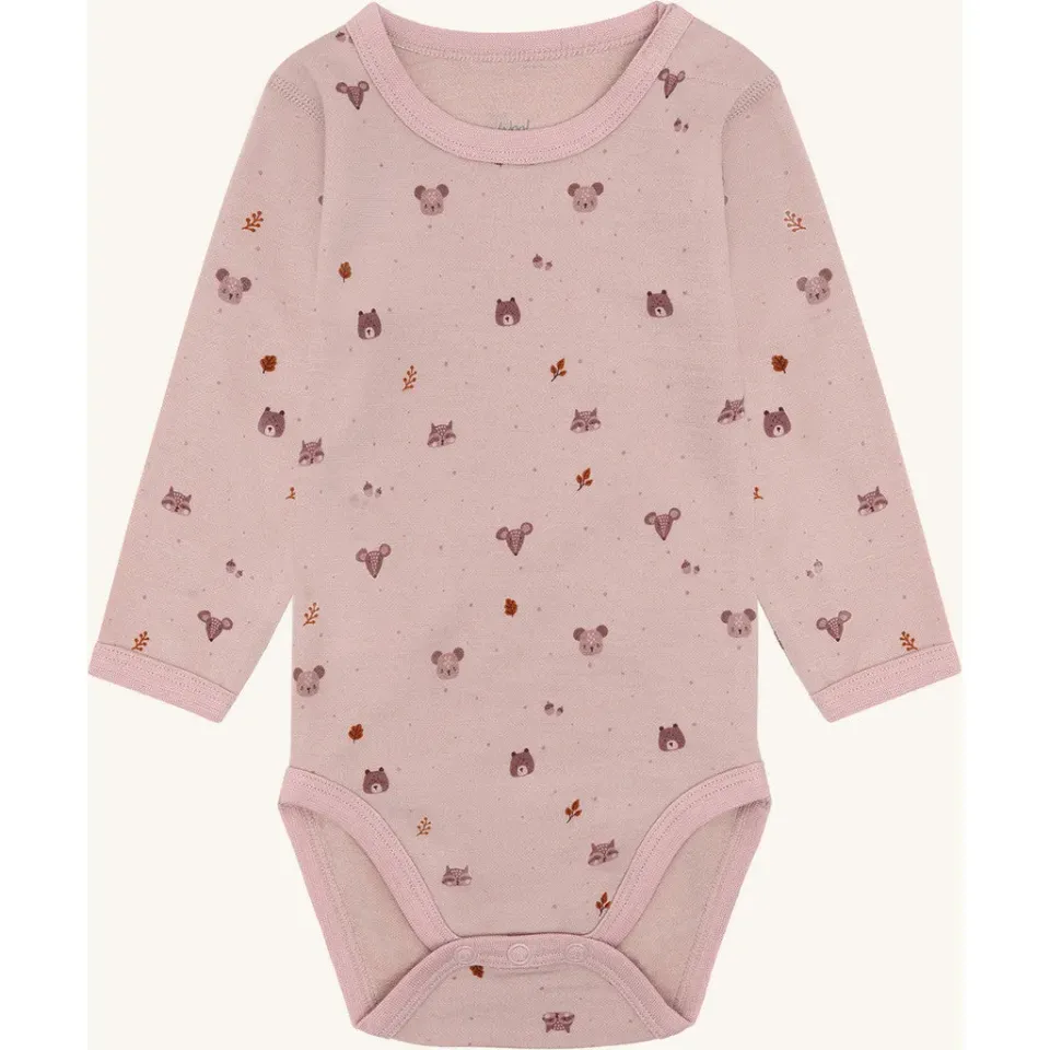Hust & Claire Baloo Forest bodystocking Dusty Rose uld bambus