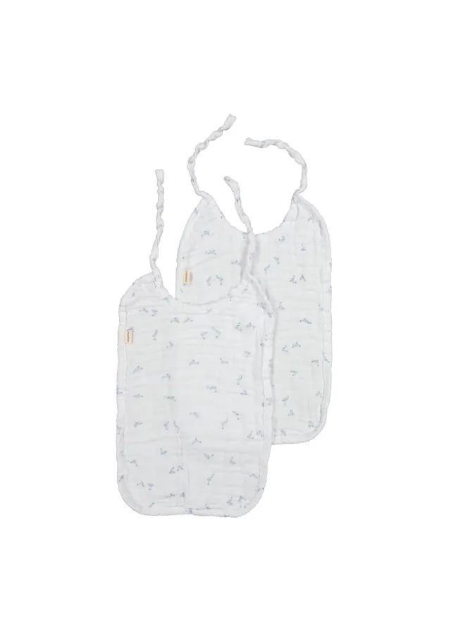 MarMar Bib Long Hagesmæk Dolphin 2-pak muslin