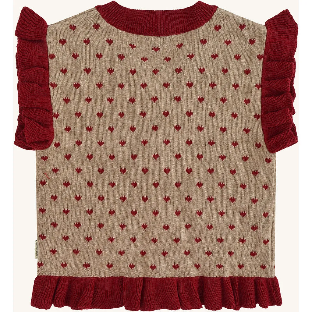 Hust & Claire Elli Hearts pullover Biscuit økologisk