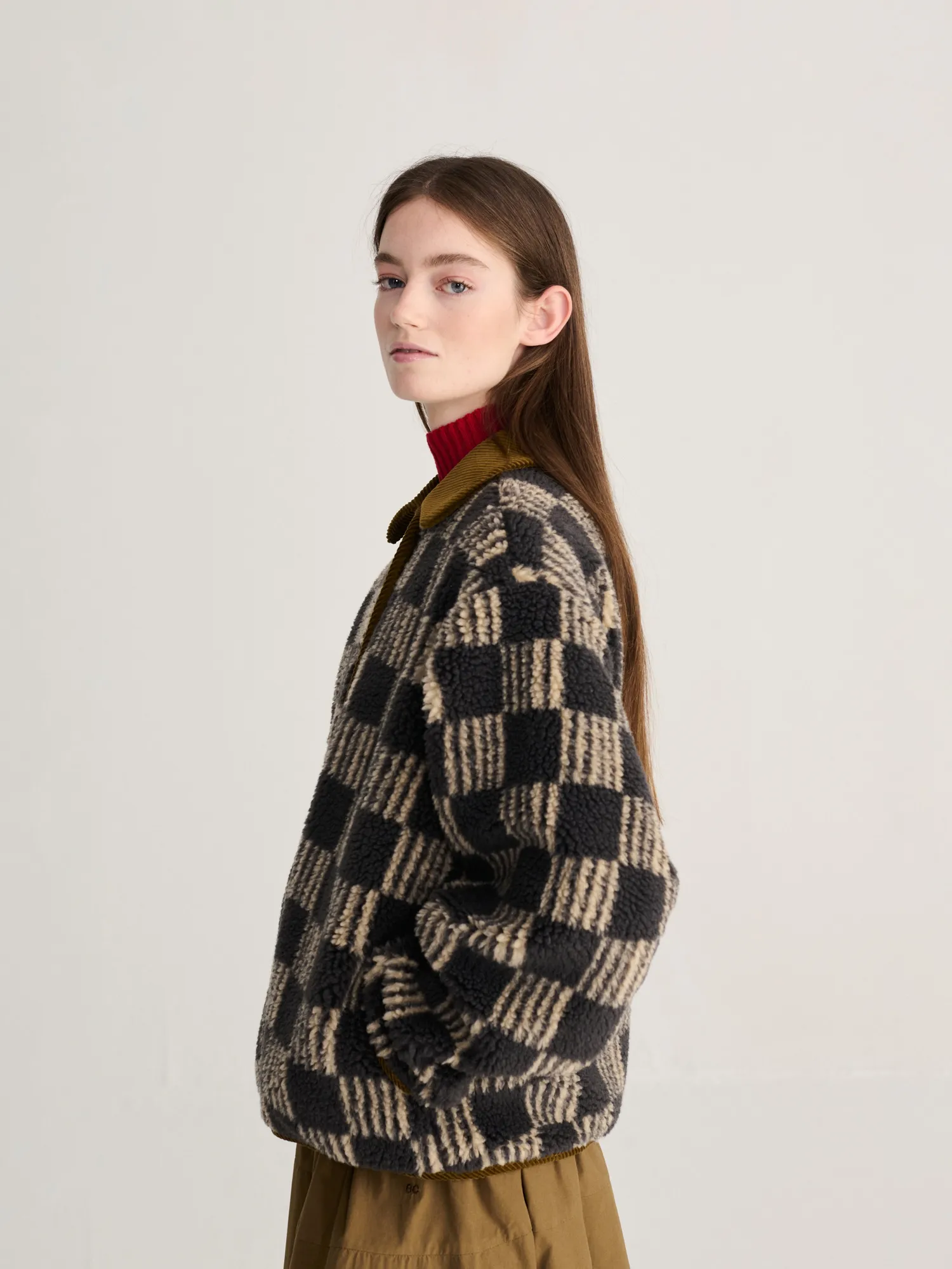 Bobo Choses Almost Moiré sherpa jakke beige M