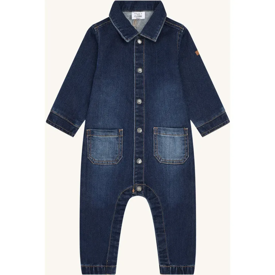 Hust & Claire HCMars Dark Denim buksedragt baby blå