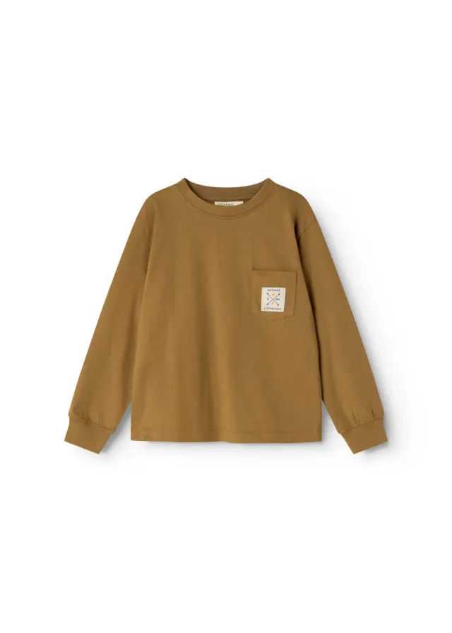 MarMar Tad LS bluse Deep Caramel langærmet bomuld
