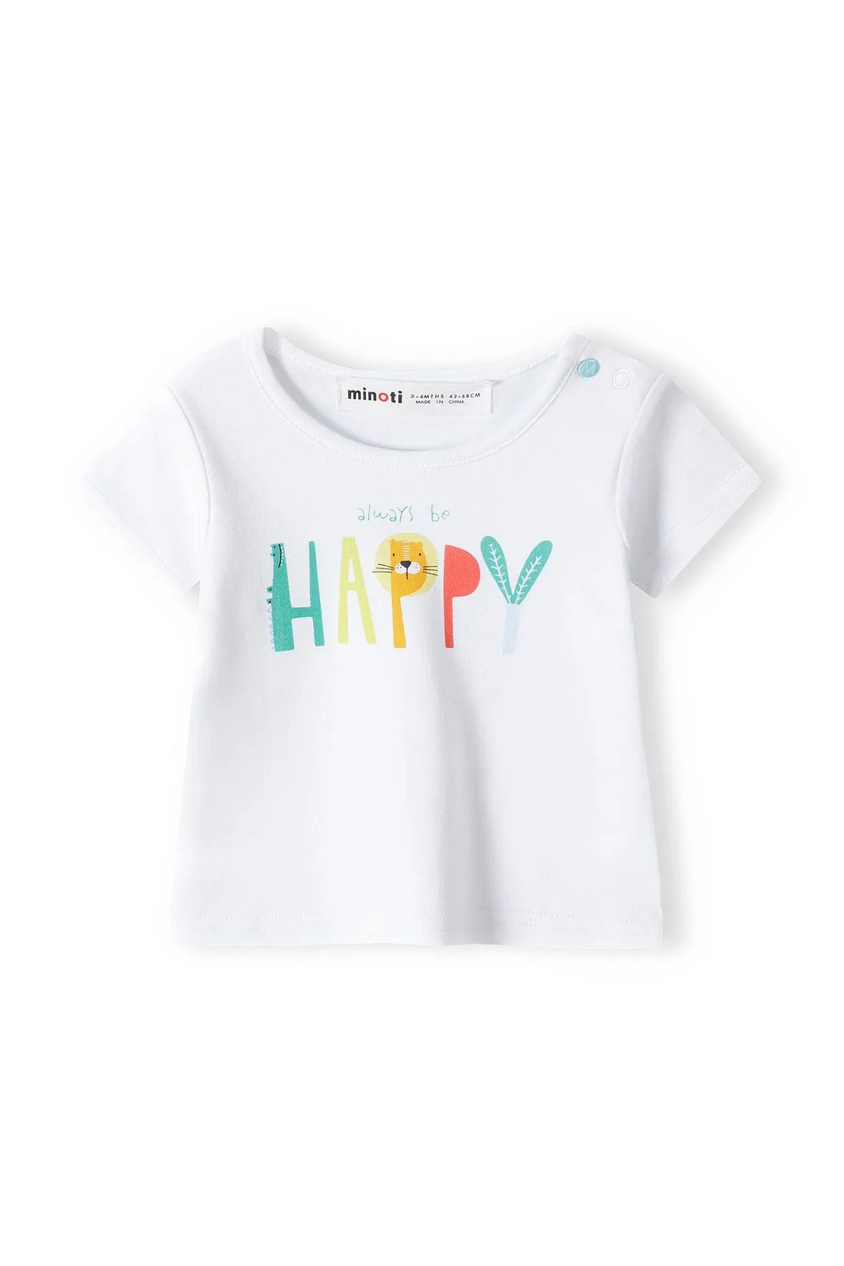 Minoti 38025 t-shirts 2-pak hvid dyreprint