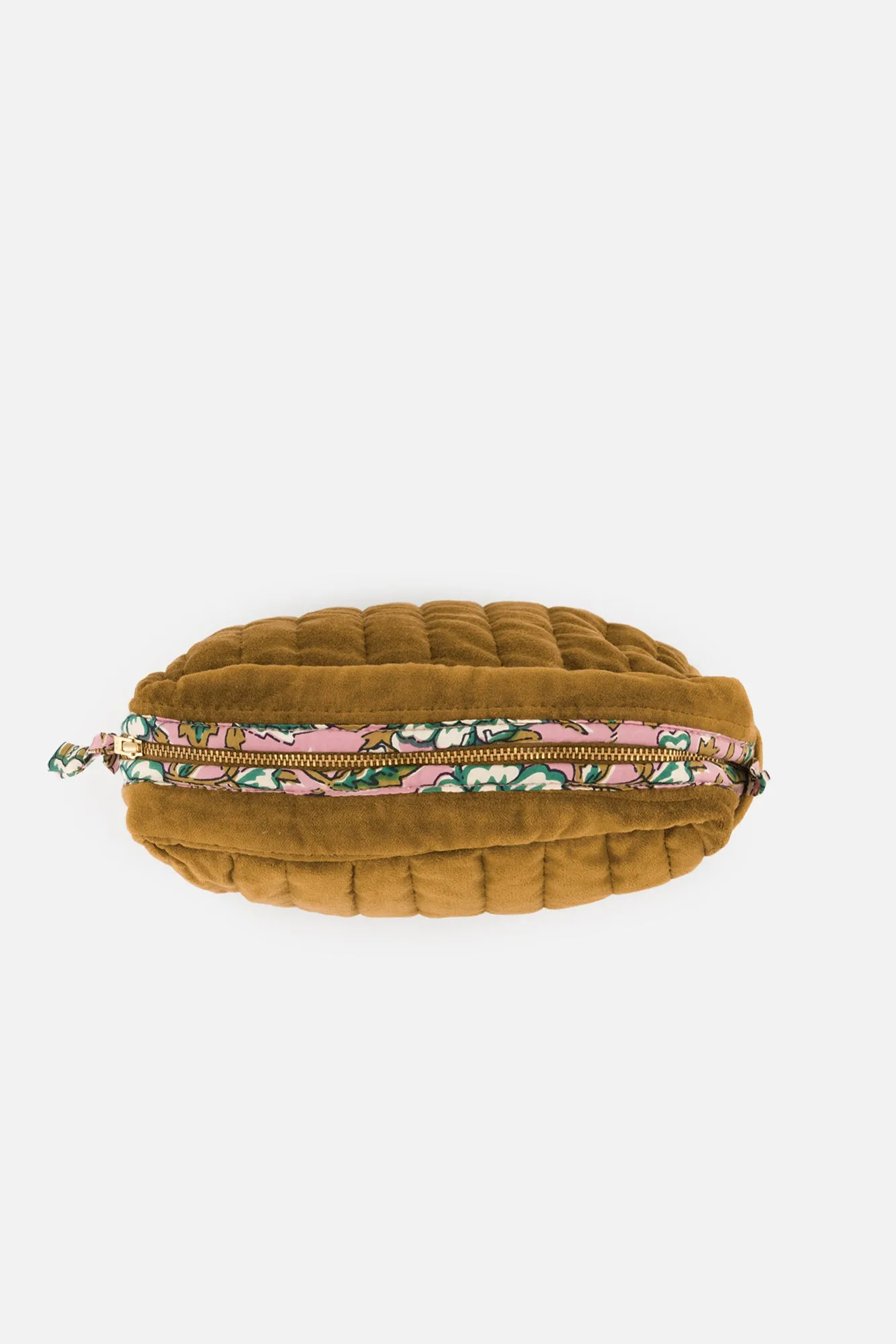 Bonton Velours toilettaske bronze mellem 26x20