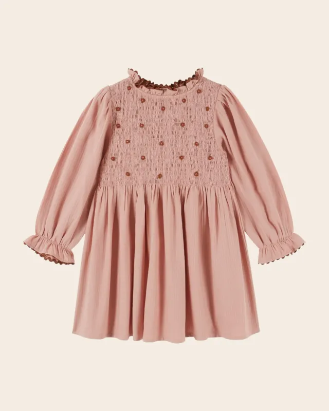 Emile et Ida Sakura pigekjole rosa broderet smock
