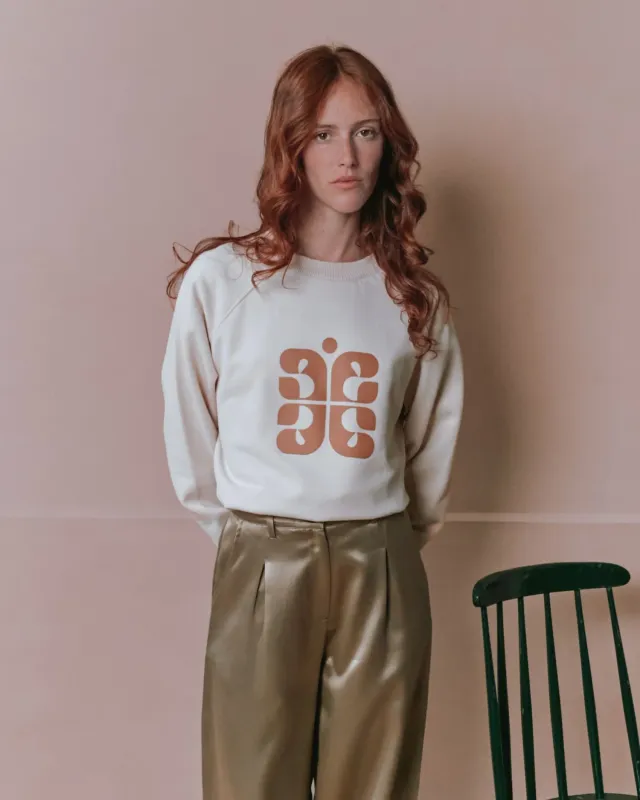 Emile et Ida Earl sweatshirt logo beige