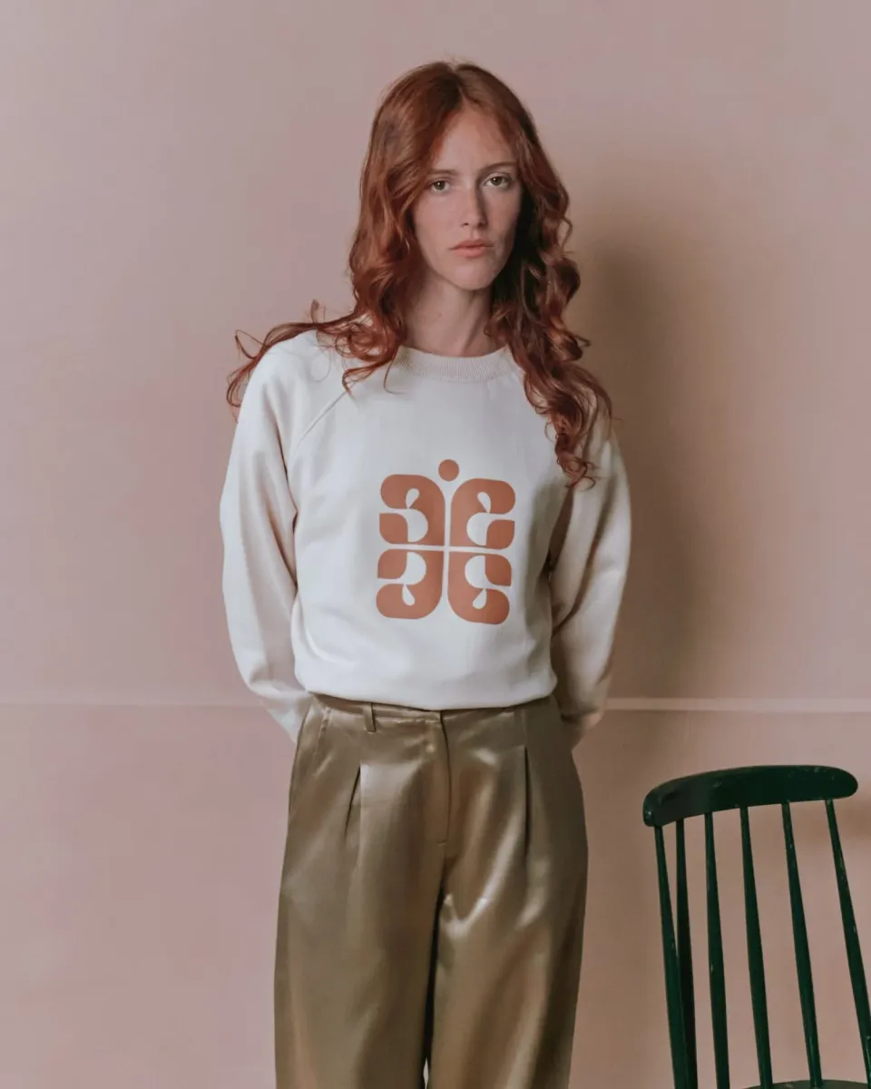 Emile et Ida Earl sweatshirt logo beige