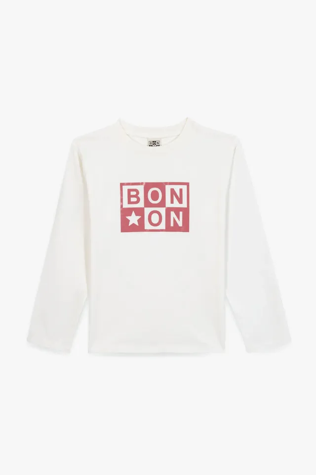 Bonton Taxo Logo Ecru t-shirt langærmet 100% bomuld