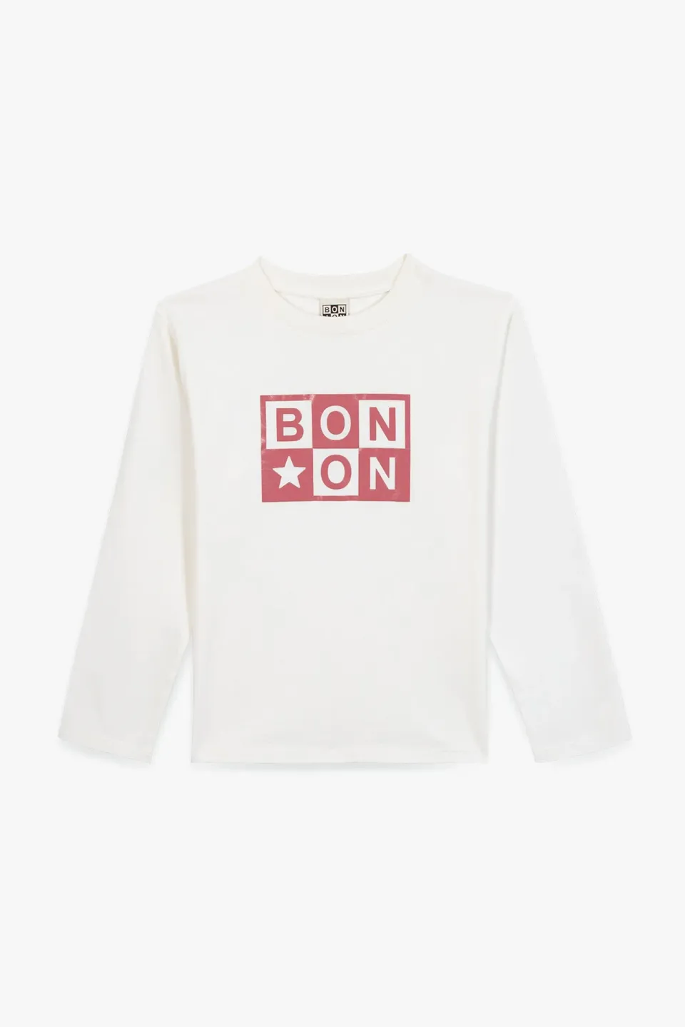 Bonton Taxo Logo Ecru t-shirt langærmet 100% bomuld