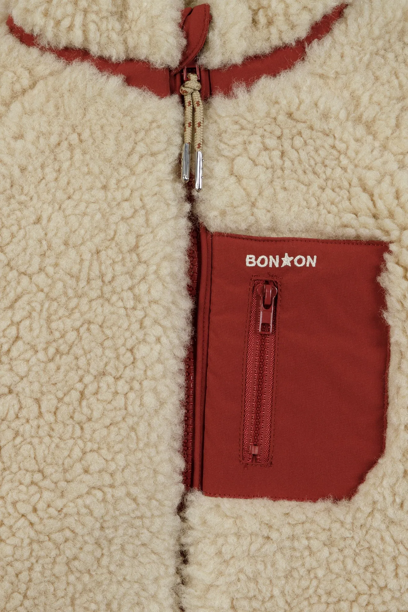 Bonton Pao vest Beige Corgi Sherpa lynlås