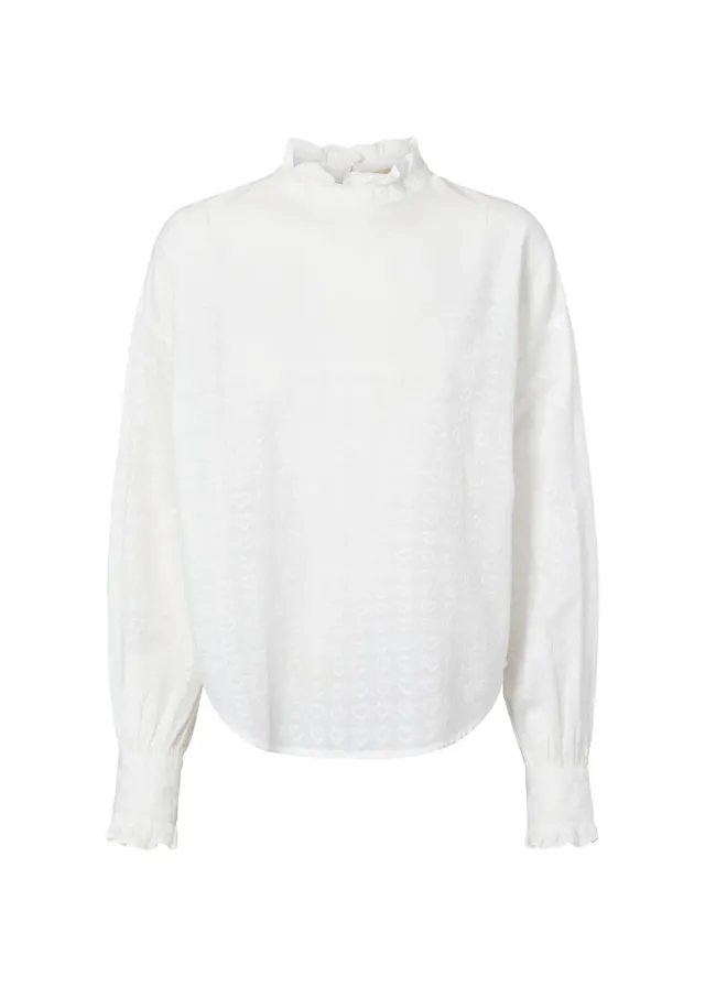 MarMar Tanika W bluse White hjertebroderi