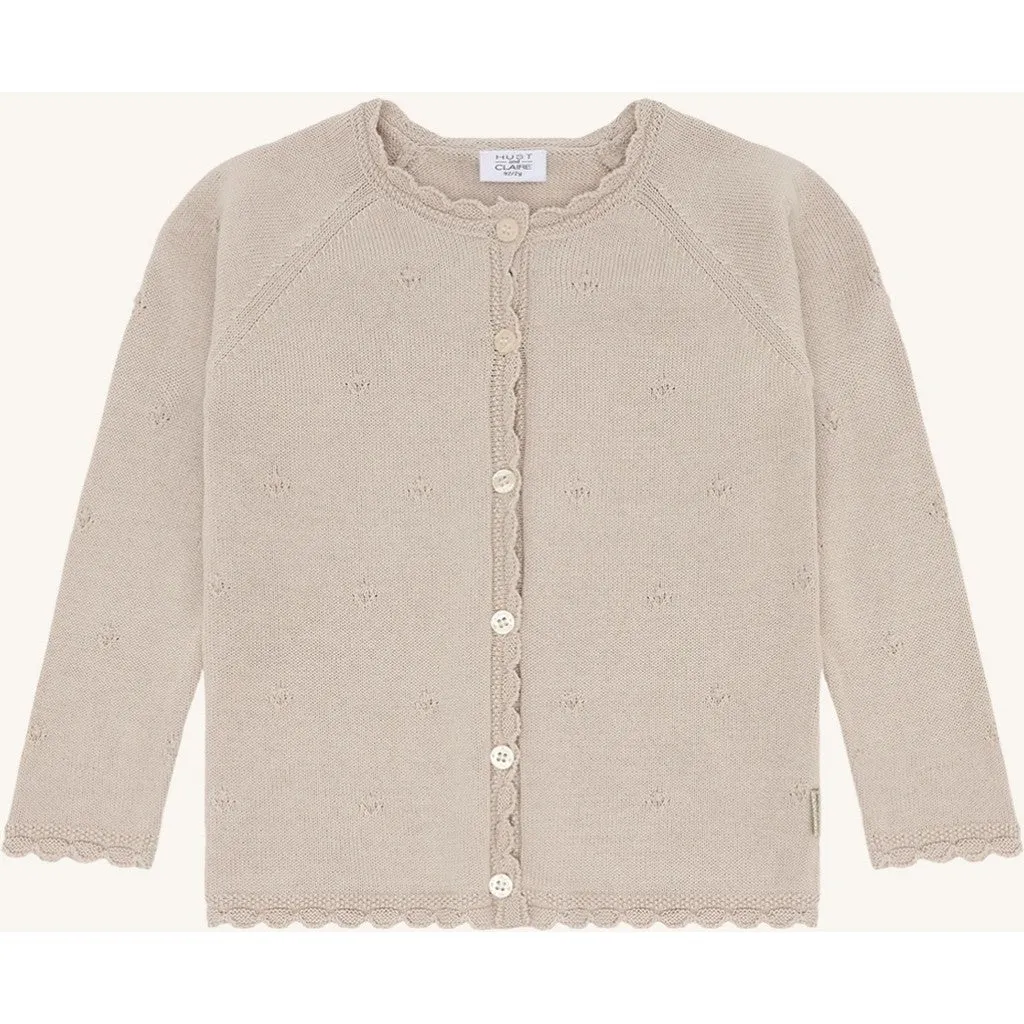 Hust & Claire HCCilja Pointelle cardigan Kit bomuld