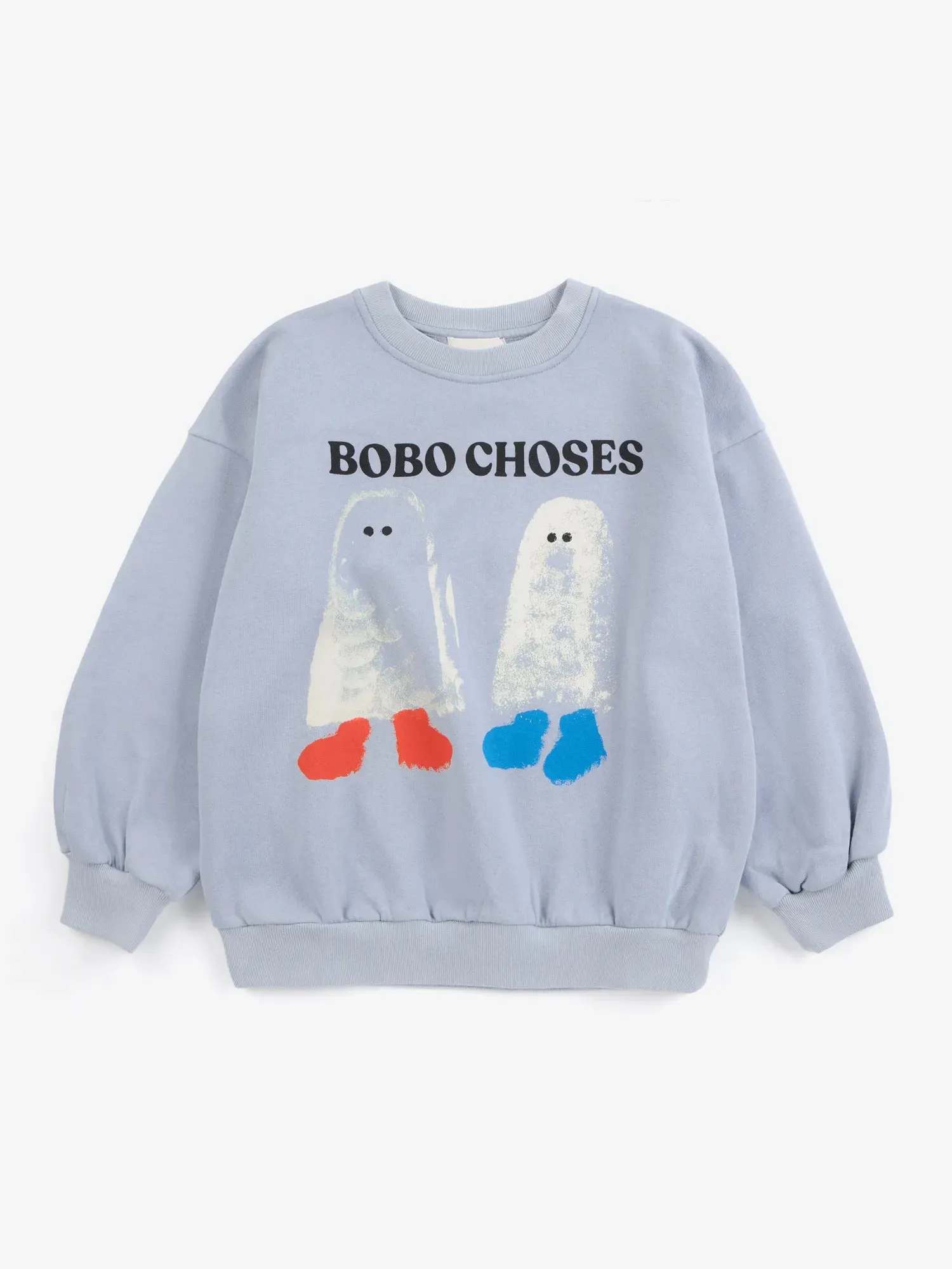 Bobo Choses Booty Ghosts sweatshirt lyseblå økologisk bomuld