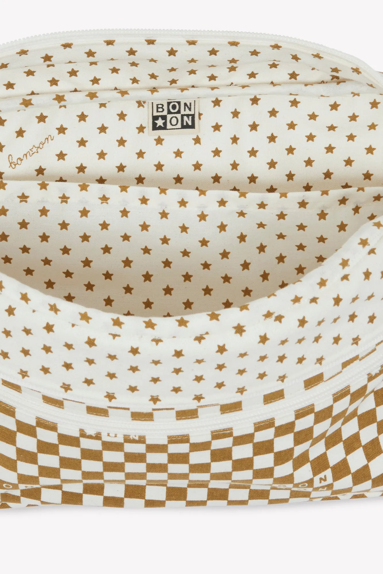 Bonton Damier toilettaske noisette ternet XXL