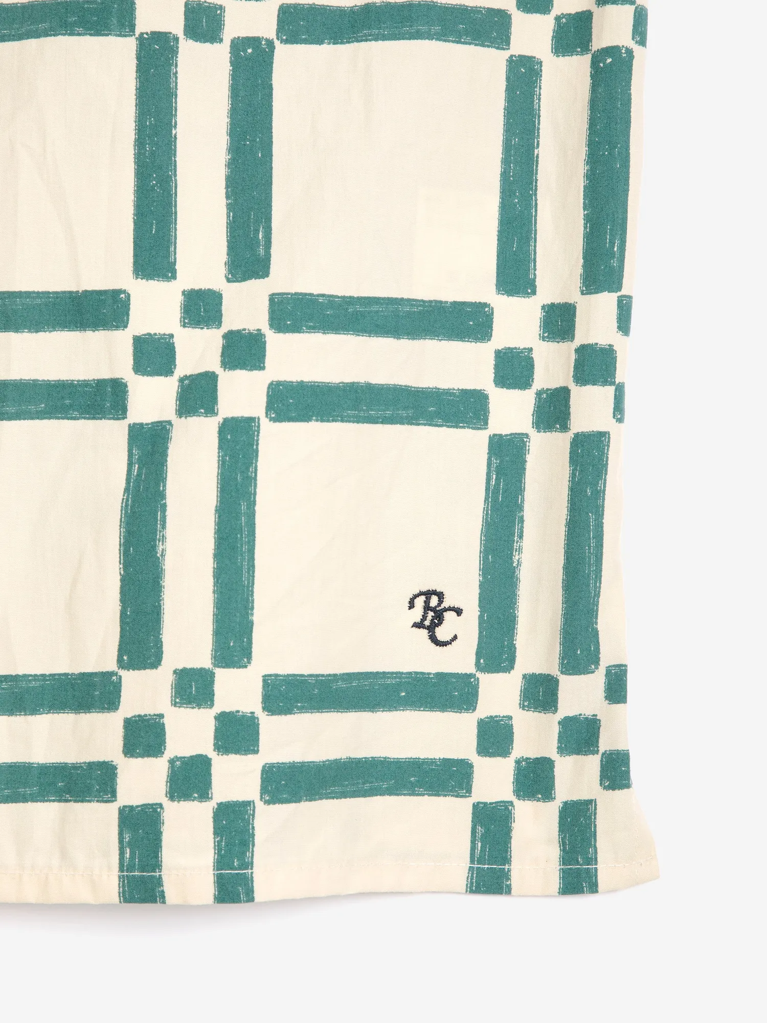 Bobo Choses Squares all over poplinskjorte beige XS