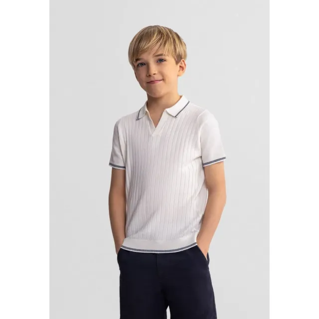 Minoti 44728 strik polo creme drenge